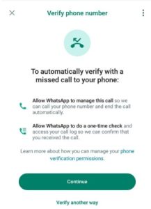 whatsapp verify phone number